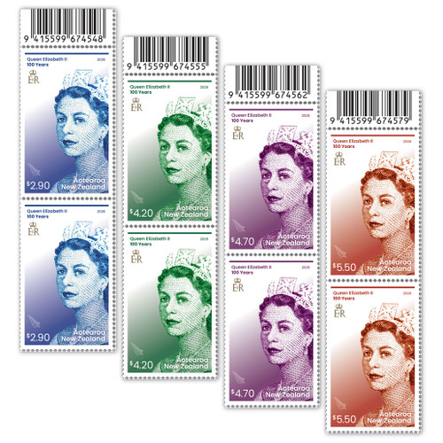 Queen Elizabeth II 100 Years Set of Barcode B Blocks | NZ Post Collectables