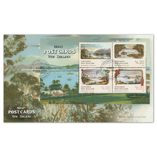 Early Postcards Miniature Sheet First Day Cover | NZ Post Collectables
