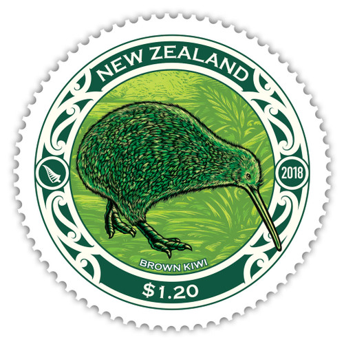 2018 Round Kiwi $1.20 Brown Kiwi Stamp | NZ Post Collectables