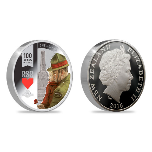 2016 RSA: 100 Years of Service Silver Proof Coin view | NZ Post Collectables