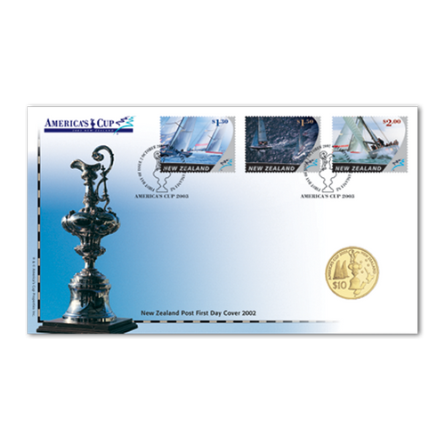 2003 America's Cup Gold Plated Numismatic Cover