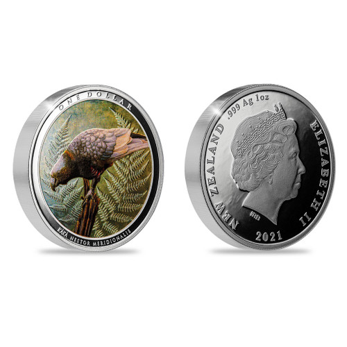 2020 Kaka Silver Proof Coin reverse and obverse | NZ Post Collectables