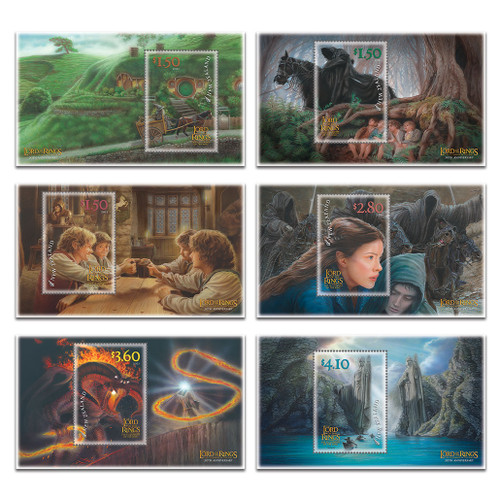 2021 The Lord of the Rings: The Fellowship of the Ring 20th Anniversary Set of Mint Miniature Sheets | NZ Post Collectables