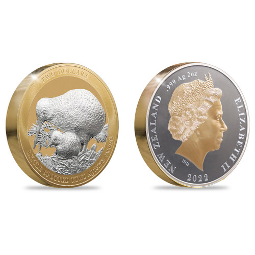 2022年限定ニュージーランド キウイ 2oz(2オンス) シルバー銀貨 2022 Kiwi 2oz Silver Black Proof Coin - NZ Post Collectables