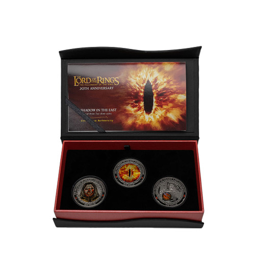 2021 The Lord of the Rings: The Fellowship of the Ring 20th Anniversary Silver Coin Set - A Shadow in the East Packaging | NZ Post Collectables