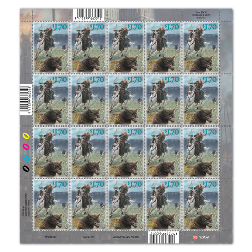 2022 The Lord of the Rings: The Two Towers 20th Anniversary - Attack of the Warg Riders $1.70 Stamp Sheet | NZ Post Collectables