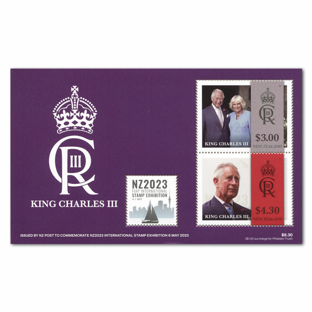 NZ2023 International Stamp Exhibition Limited Edition Miniature Sheet - King Charles III | NZ Post Collectables