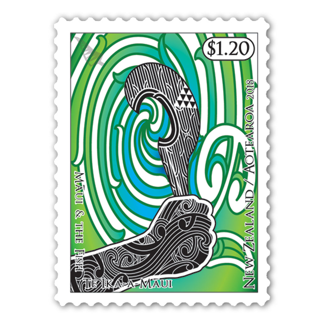 2018 Maui and the Fish - Te Ika-a-Maui Single $1.20 'A legendary heirloom' self-adhesive stamp | NZ Post Collectables