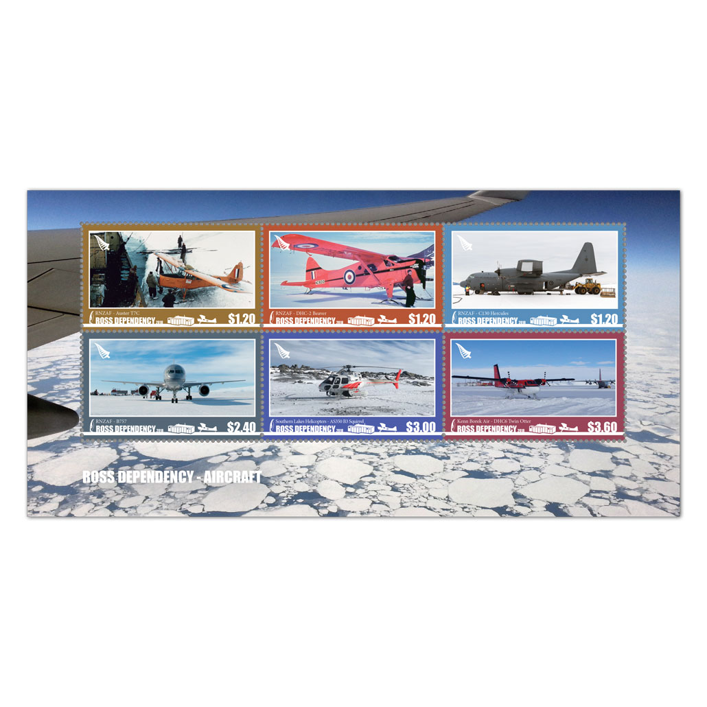 2018 Ross Dependency Aircraft gummed miniature sheet | NZ Post Collectables