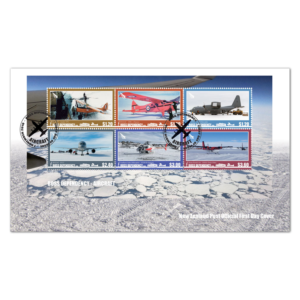 2018 Ross Dependency Aircraft Miniature Sheet First Day Cover