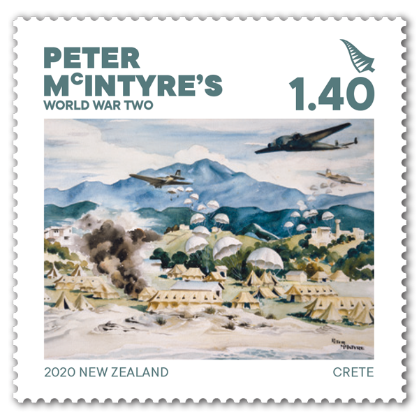 Peter McIntyre's World War Two single $1.40 gummed stamp | NZ Post Collectables