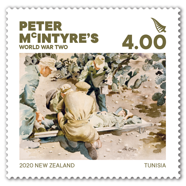 Peter McIntyre's World War Two single $4.00 gummed stamp | NZ Post Collectables