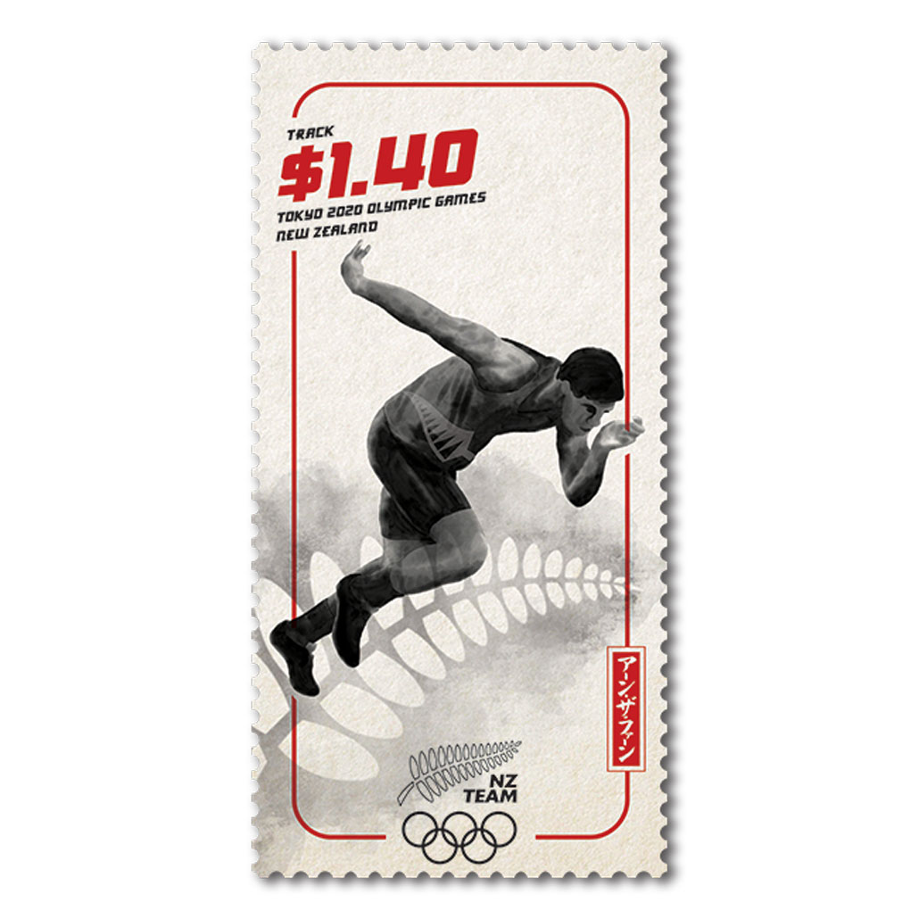 Tokyo 2020 Olympic Games 	  Single $1.40 'Track' gummed stamp | NZ Post Collectables