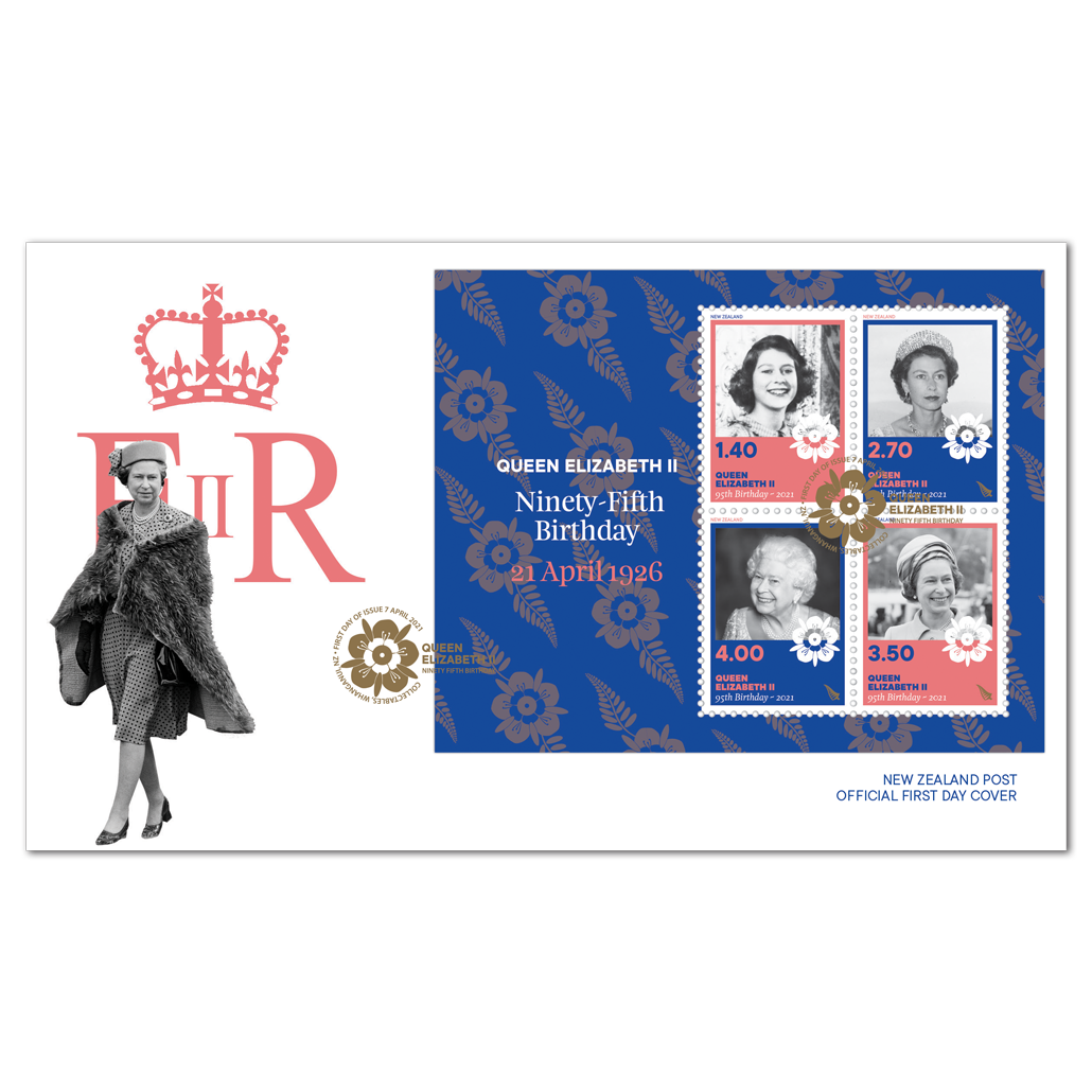 Queen Elizabeth II Ninety-Fifth Birthday miniature sheet first day cover | NZ Post Collectables