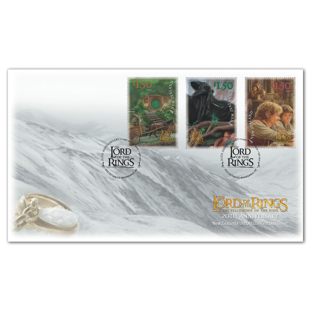 2021 The Lord of the Rings: The Fellowship of the Ring 20th Anniversary Set of First Day Covers (cover 1) | NZ Post Collectables