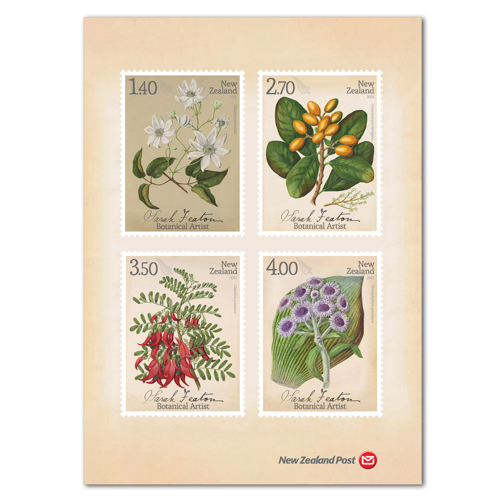 2021 Sarah Featon - Botanical Artist Tea Towel | NZ Post Collectables