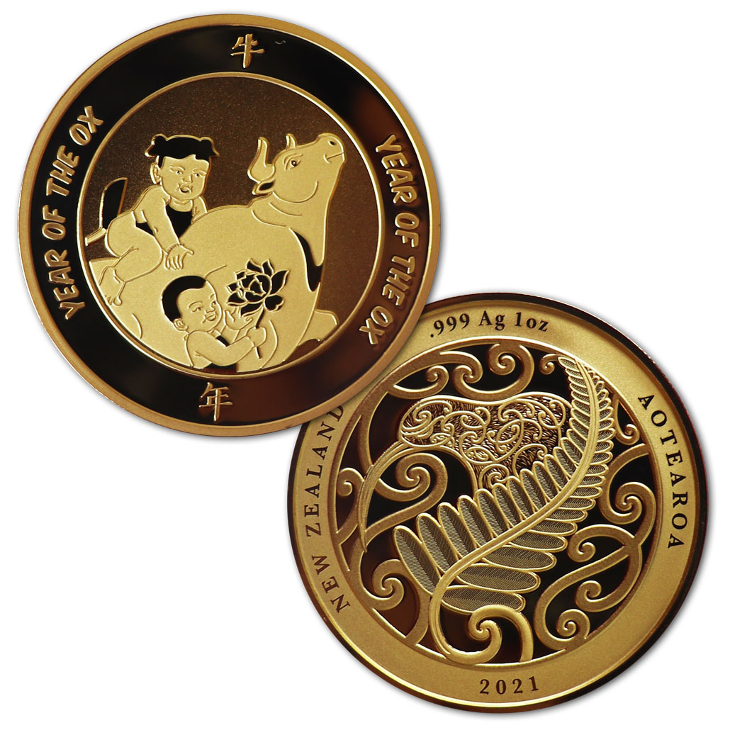 2021 Year of the Ox Gold Plated Medallion | NZ Post Collectables