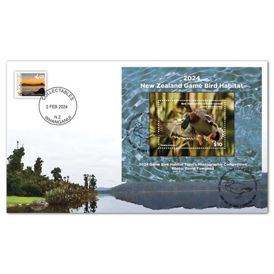 2024 Game Bird Habitat Miniature Sheet First Day Cover NZ Post   2024 Gamebird MSFDC  97472.1701115854.386.513 