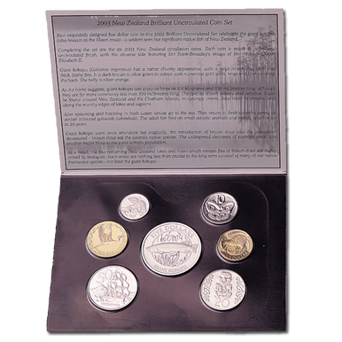 2003 New Zealand Annual Coin: Giant Kokopu Brilliant Uncirculated