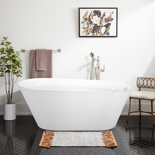 61" 100% Acrylic Freestanding Bathtub;  Contemporary Soaking Tub;  white Bathtub