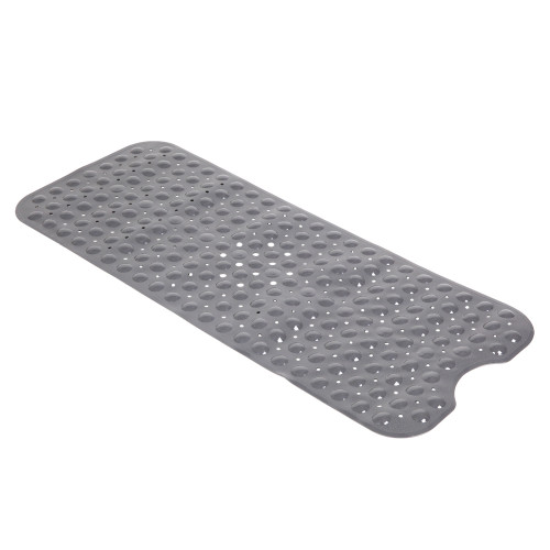 Bath Tub Mat, 39 x 16 Inches Non-Slip Shower Mats with Suction Cups and Drain Holes, Bathtub Mats Gray RT