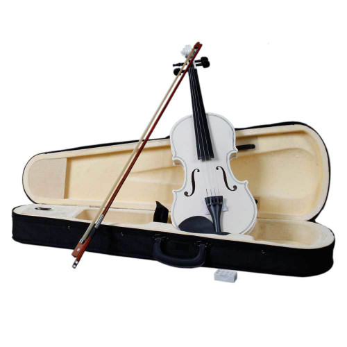 New 4/4 Acoustic Violin Case Bow Rosin White