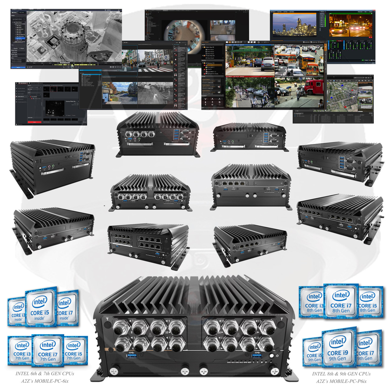 A2Z MOBILE-PC-6ix i3/i5/i7 Rugged PC NVR VMS DVR Pro AV Systems
