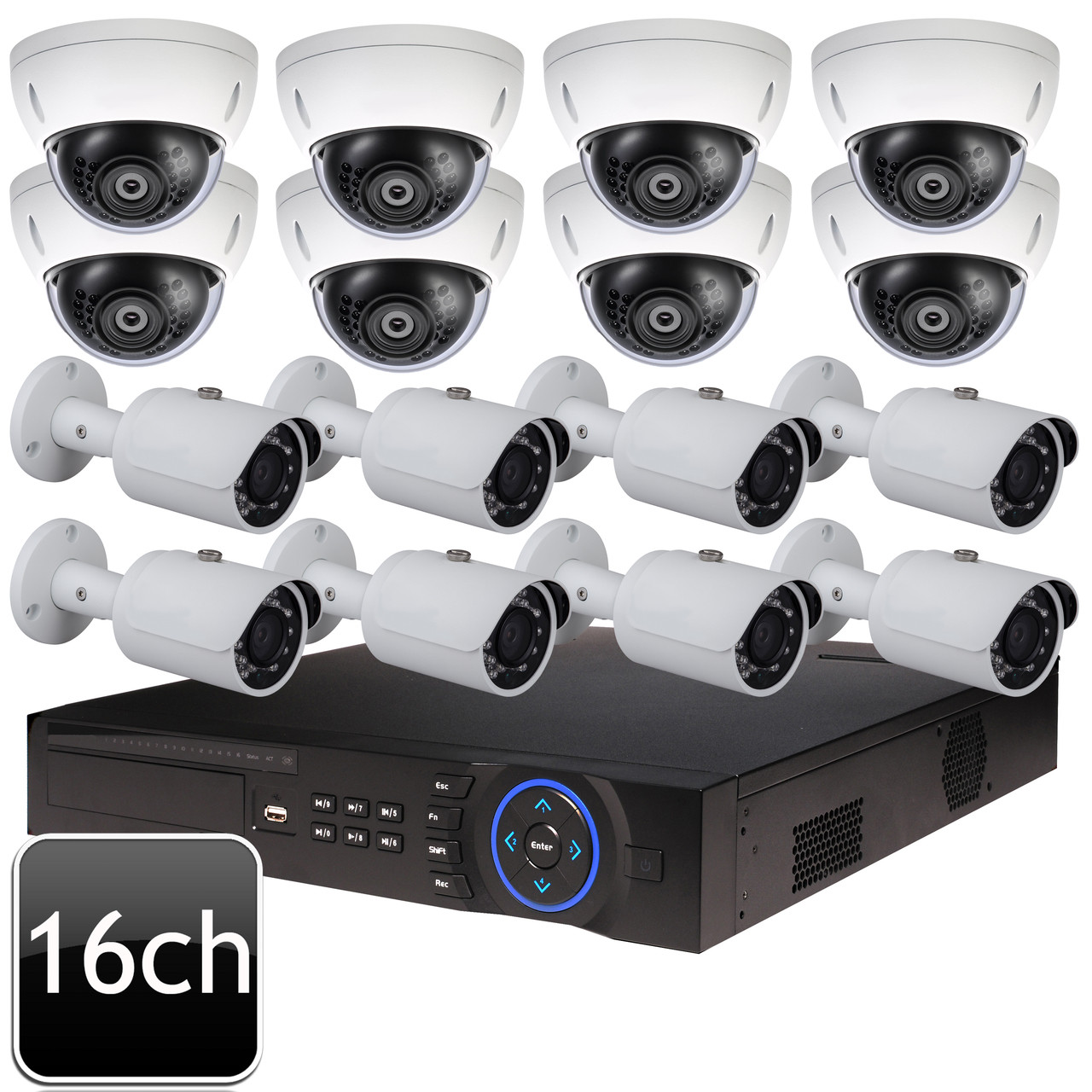 Dahua 16ch 4MP Outdoor 16 IR IP Security Camera System OEM-SD8