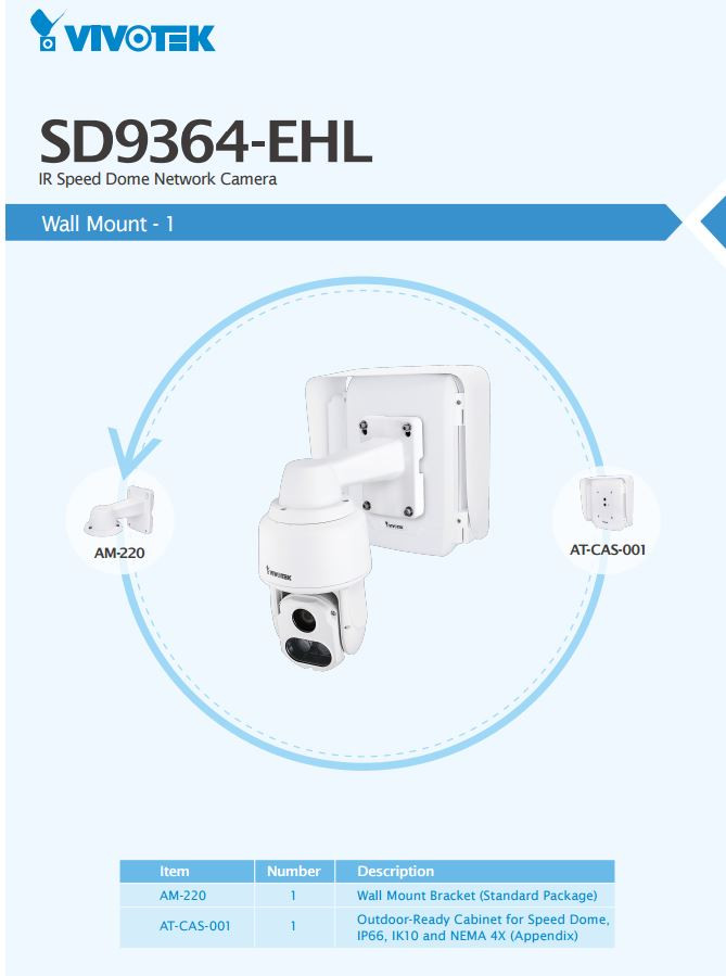 Vivotek SD9364-EHL H.265 IR PTZ IP Camera 1080P 30x
