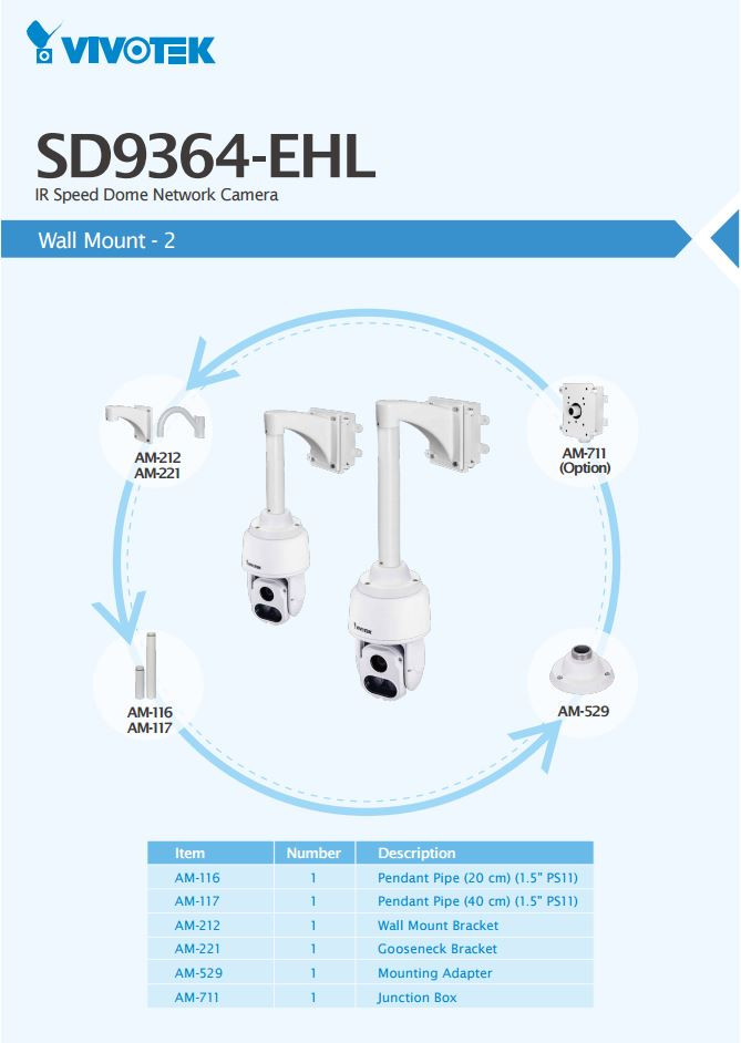 Vivotek SD9364-EHL H.265 IR PTZ IP Camera 1080P 30x