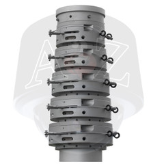 A2Z LPM Military Navy Gray Telescopic Locking Pneumatic Mast Top Collars