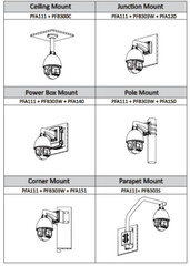 A2Z PDN6AU245HLI Laser PTZ Mounting Accessories Example Drawings