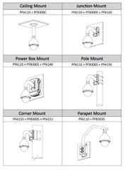 A2Z PDN50U225HI 25x 2MP Vandal Dome PTZ Optional Accessory Sample Mount Drawings