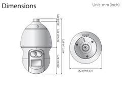 Hanwha (FKA Samsung) XNP-6320RH PTZ dimensions