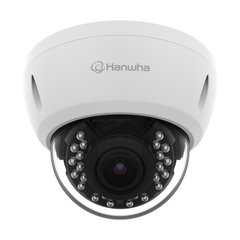 Hanwha (fka Samsung) ACV-8081R 5MP IR Vandal Dome Camera front view below Hanwha (fka Samsung) ACV-8081R 5MP IR Vandal Dome Camera front view below