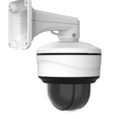 Milesight MS-C2971-X12TPE 2MP AI 12x IR Vandal Dome PTZ IP Camera white housing side optional wall mount  side rear