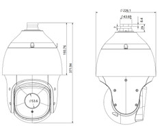 Tiandy TC-H326S Spec-25XIEC 1080p 25x 150m IR PTZ IP Security Camera diagram