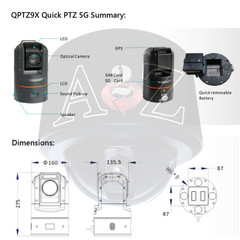 A2Z QPTZ9X Quick PTZ Xtreme 5G WiFi Battery Mobile IR IP Camera Summary
