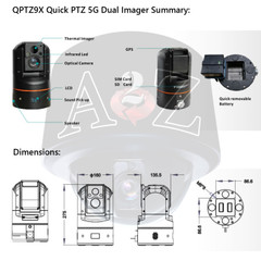 A2Z QPTZ9X Quick PTZ Xtreme Dual Payload 5G WiFi Battery Mobile IR IP Camera Summary