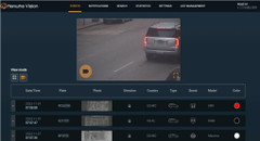 Hanwha (fka Samsung) PNO-A9081RLP 4K Low-Mid Speed Road AI LPR Bullet IP Camera Web Browser - Events list Vehicle Metadata pre-view example Hanwha (fka Samsung) PNO-A9081RLP 4K Low-Mid Speed Road AI LPR Bullet IP Camera Web Browser - Events list Vehicle Metadata pre-view example