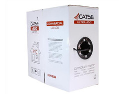 AZP-C5CMX414BK – Cat5e Outdoor Cable, CMX UV Jacket, 24 AWG Solid Copper, 1000 ft Pull Box side front