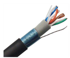 A2Z AZP-C5CMXT7810BK – Cat5e Outdoor Shielded Direct Burial Cable, LSZH Jacket, Waterblock Tape, Drain Wire, 500ft Black