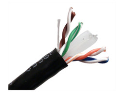 A2Z Cat6 Outdoor Direct Burial Cable, Unshielded UTP, 23AWG Solid Copper, PE Jacket, 1000ft AZP-C6CMXU1590BK Black