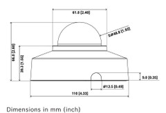 Bosch IQsight FLEXIDOME Micro 3100i Indoor 5MP HDR Compact Dome IP Camera dimensions