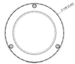 Bosch IQsight FLEXIDOME Indoor 5100i 8MP 4K HDR Indoor Dome IP Security Camera diameter diagram