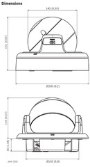 Bosch NDN-733V03-IP FlexiDome Dimensions