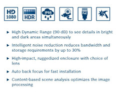 Bosch FlexiDome NDN-932V03-IP HDR HD Dome Key Features: