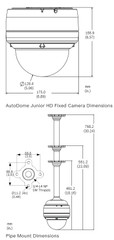 Bosch VJR-F801 Series AutoDome Junior HD IP Dome Camera sizes