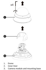 Bosch NDN-265-PIO Vandal IR HD dome camera assembly