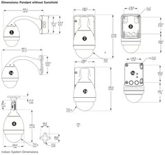 Bosch Autodome 800 Series mounting diagram